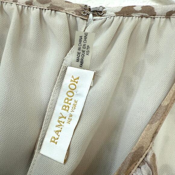 Ramy Brook Silk Blend Leopard Print Halter Dress Brown Tan XS Sleeveless Mini - Picture 2 of 6